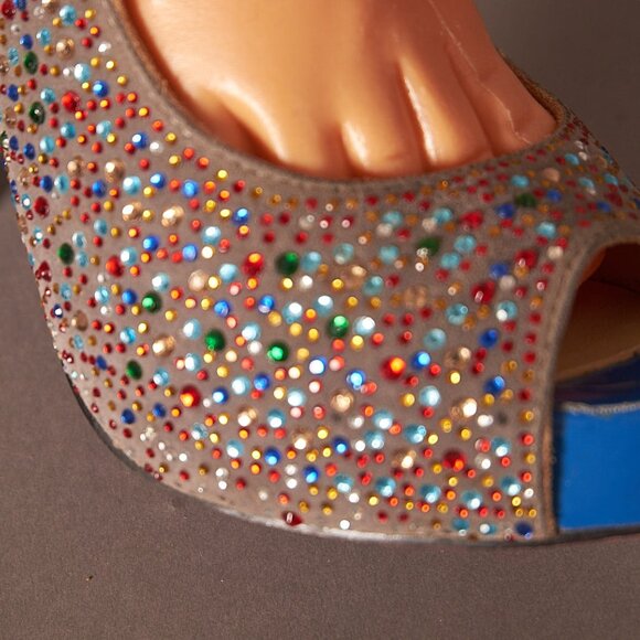 Christian Louboutin Crystal Sparkle Sling Back Heels - Picture 2 of 16
